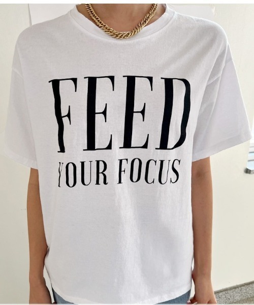 NANING9(ナンニング)の「NANING9 メッセージプリントレギュラーフィットTシャツ(Tシャツ/カットソー・レディース・ホワイト/ブラック/グレー・FREE)」の6枚目の写真
