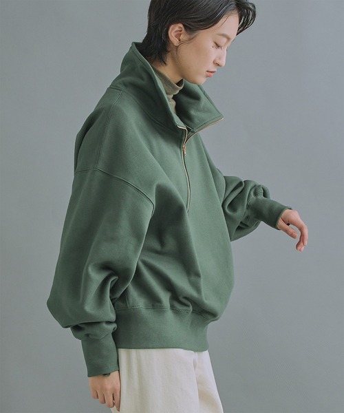 トレーナー スウェット 「KHA:KI / カーキ」 ハーフジップスウェットシャツ HALF ZIP SWEAT SHIRTS レディース 楽天市場】KHA:KI（カーキ） ハーフジップ スウェット