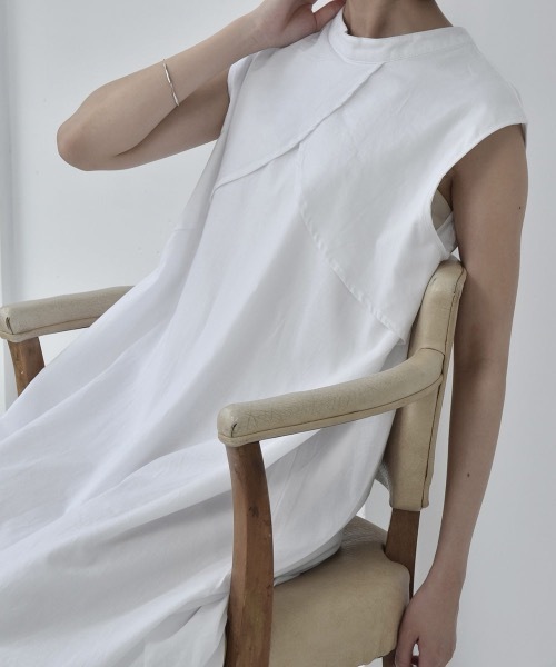lawgy（ラウジー）の「no sleeve cape op（ワンピース・レディース・ホワイト/ブラック・FREE）」の10枚目の写真