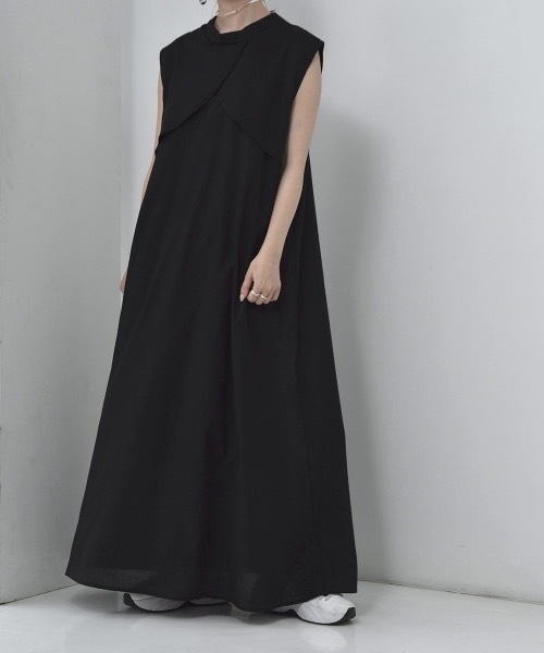 lawgy（ラウジー）の「no sleeve cape op（ワンピース・レディース・ホワイト/ブラック・FREE）」の7枚目の写真
