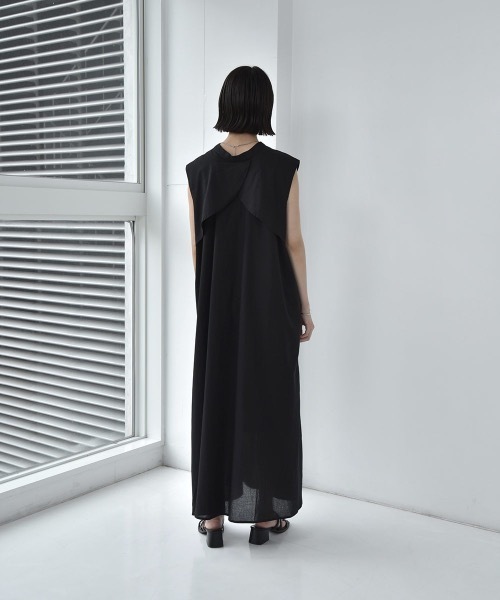 lawgy（ラウジー）の「no sleeve cape op（ワンピース・レディース・ホワイト/ブラック・FREE）」の6枚目の写真