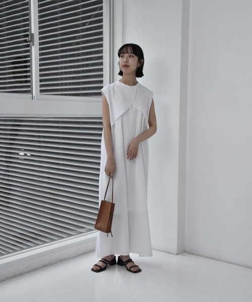 lawgy（ラウジー）の「no sleeve cape op（ワンピース・レディース・ホワイト/ブラック・FREE）」の13枚目の写真