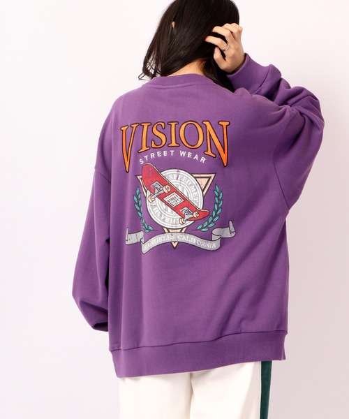 VISION STREET WEAR(ヴィジョンストリートウェア)の「VISION STREET WEAR リブラインアーチロゴワッペン/スケボー刺繍 トレーナー(スウェット・メンズ・ライトグレー/ブラック/パープル/ブラウン/グリーン/グレー系その他/チャコール・LL/M/L)」の7枚目の写真