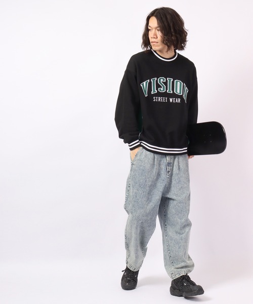 VISION STREET WEAR(ヴィジョンストリートウェア)の「VISION STREET WEAR リブラインアーチロゴワッペン/スケボー刺繍 トレーナー(スウェット・メンズ・ライトグレー/ブラック/パープル/ブラウン/グリーン/グレー系その他/チャコール・LL/M/L)」の18枚目の写真
