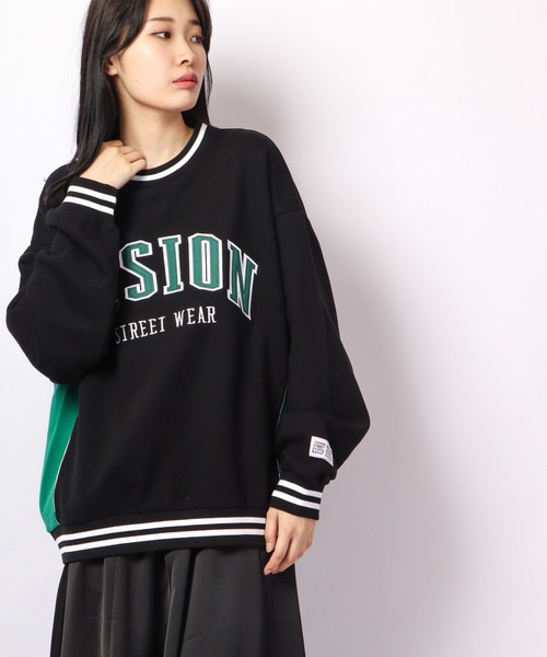 VISION STREET WEAR(ヴィジョンストリートウェア)の「VISION STREET WEAR リブラインアーチロゴワッペン/スケボー刺繍 トレーナー(スウェット・メンズ・ライトグレー/ブラック/パープル/ブラウン/グリーン/グレー系その他/チャコール・LL/M/L)」の19枚目の写真