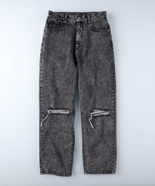 HONEYSUCKLE ROSE(ハニーサックルローズ)の「【HONEYSUCKLE ROSE】ダメージテーパードデニムパンツ(デニムパンツ・レディース・ブラック/ライトインディゴブルー・M/L/S)」の14枚目の写真