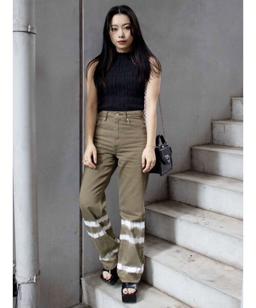 EVRIS（エヴリス）の「ブリーチカラーデニムパンツ（デニムパンツ・レディース・カーキ/マスタード・SMALL/MEDIUM）」の20枚目の写真