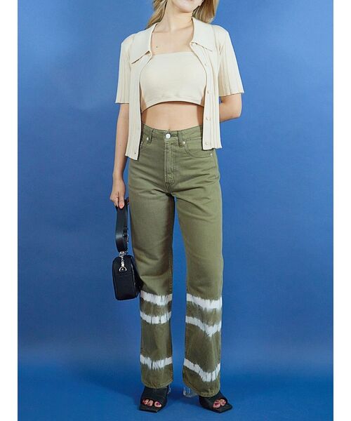 EVRIS（エヴリス）の「ブリーチカラーデニムパンツ（デニムパンツ・レディース・カーキ/マスタード・SMALL/MEDIUM）」の17枚目の写真