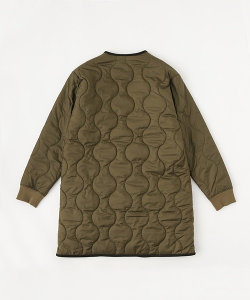 UNIVERSAL OVERALL（ユニバーサルオーバーオール）の「【UNIVERSAL OVERALL】QUILT RIP STOP COAT / キルティング中綿ノーカラーコート（ノーカラーコート・レディース・ブラック/オリーブ/オフホワイト・SMALL/MEDIUM/LARGE）」の7枚目の写真
