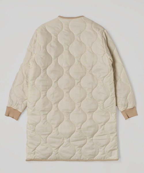 UNIVERSAL OVERALL（ユニバーサルオーバーオール）の「【UNIVERSAL OVERALL】QUILT RIP STOP COAT / キルティング中綿ノーカラーコート（ノーカラーコート・レディース・ブラック/オリーブ/オフホワイト・SMALL/MEDIUM/LARGE）」の15枚目の写真