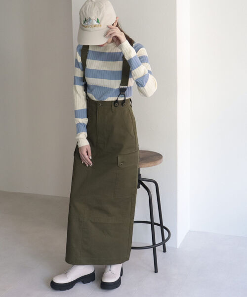 fredy emue（フレディエミュ）の「変形ボーダーリブニット（ニット/セーター・レディース・ブルー系その他/ホワイト系その他/グリーン系その他/ピンク系その他・38）」の16枚目の写真