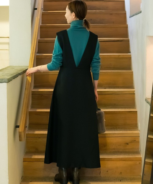 URBAN RESEARCH ROSSO WOMEN（アーバンリサーチ　ロッソ）の「2WAYフレアジャンパーワンピース（ワンピース・レディース・ブラック/モカ・38/36）」の7枚目の写真