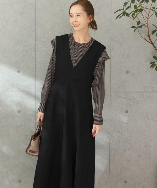 URBAN RESEARCH ROSSO WOMEN（アーバンリサーチ　ロッソ）の「2WAYフレアジャンパーワンピース（ワンピース・レディース・ブラック/モカ・38/36）」の11枚目の写真