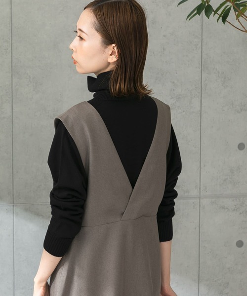 URBAN RESEARCH ROSSO WOMEN（アーバンリサーチ　ロッソ）の「2WAYフレアジャンパーワンピース（ワンピース・レディース・ブラック/モカ・38/36）」の19枚目の写真