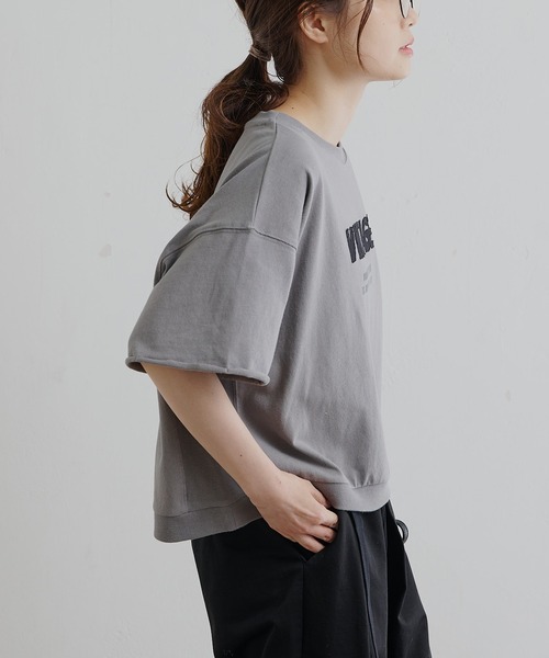 PUAL CE CIN（ピュアルセシン）の「アップリケTシャツ（Tシャツ/カットソー・レディース・グレー/オリーブ/ナチュラル・FREE）」の13枚目の写真