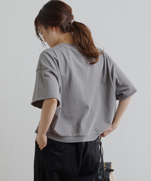 PUAL CE CIN（ピュアルセシン）の「アップリケTシャツ（Tシャツ/カットソー・レディース・グレー/オリーブ/ナチュラル・FREE）」の14枚目の写真