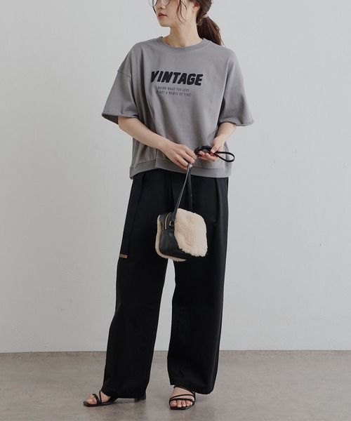 PUAL CE CIN（ピュアルセシン）の「アップリケTシャツ（Tシャツ/カットソー・レディース・グレー/オリーブ/ナチュラル・FREE）」の15枚目の写真