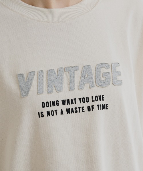 PUAL CE CIN（ピュアルセシン）の「アップリケTシャツ（Tシャツ/カットソー・レディース・グレー/オリーブ/ナチュラル・FREE）」の21枚目の写真