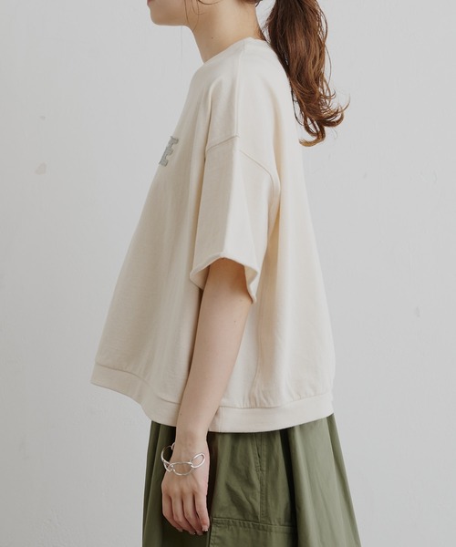 PUAL CE CIN（ピュアルセシン）の「アップリケTシャツ（Tシャツ/カットソー・レディース・グレー/オリーブ/ナチュラル・FREE）」の18枚目の写真