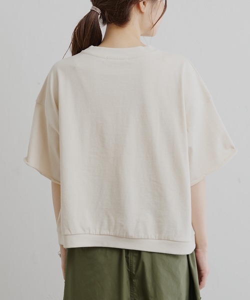 PUAL CE CIN（ピュアルセシン）の「アップリケTシャツ（Tシャツ/カットソー・レディース・グレー/オリーブ/ナチュラル・FREE）」の19枚目の写真