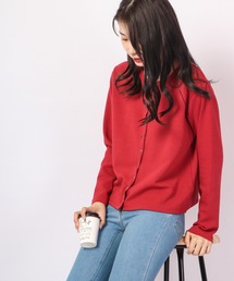 Anna Nicola コットンダンボール スナップ カーディガン
