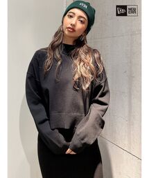 GYDA | 【セットアップ着用可】サイドスリット ボトルネックショートニットトップス(ニット/セーター)