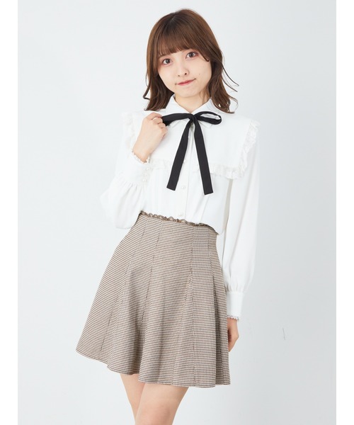 Ank Rouge（アンクルージュ）の「BACK ZIPハイウエストフレアーSK（スカート・レディース・ブラック/ブラウン/A・M）」の14枚目の写真