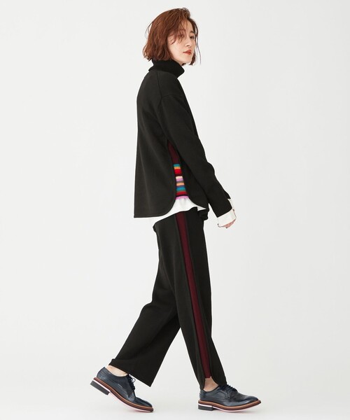 22AW P.Sポールスミス スワールストライプラウンジ ロールネックニット