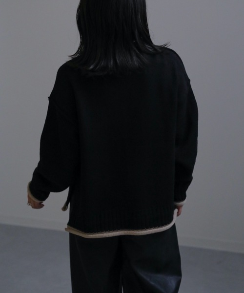 ap retro（アプレトロ）の「配色タートルニットプルオーバー（ニット/セーター・レディース・アイボリー/ブラック・FREE）」の14枚目の写真