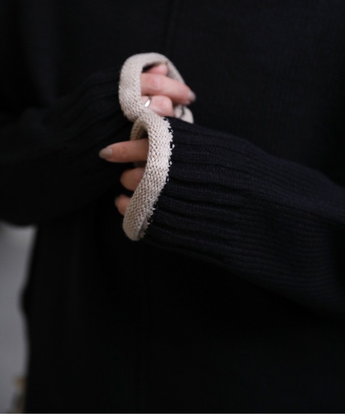 ap retro（アプレトロ）の「配色タートルニットプルオーバー（ニット/セーター・レディース・アイボリー/ブラック・FREE）」の15枚目の写真