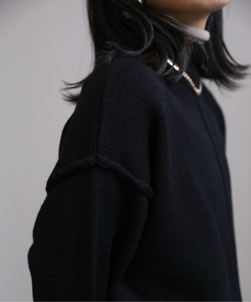 ap retro（アプレトロ）の「配色タートルニットプルオーバー（ニット/セーター・レディース・アイボリー/ブラック・FREE）」の11枚目の写真