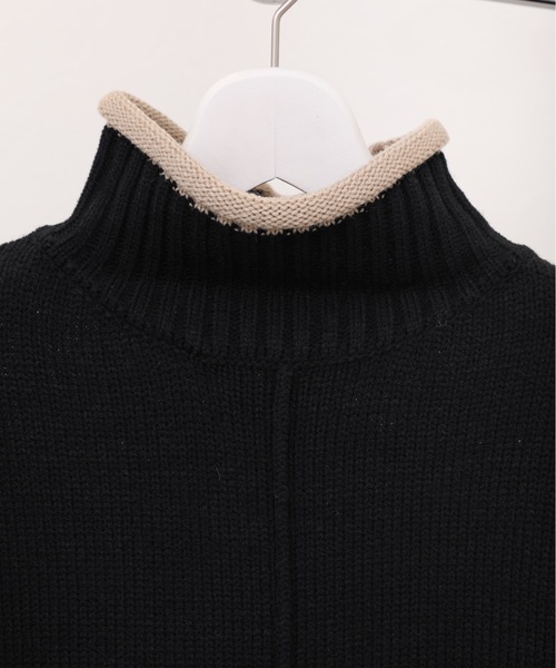 ap retro（アプレトロ）の「配色タートルニットプルオーバー（ニット/セーター・レディース・アイボリー/ブラック・FREE）」の7枚目の写真