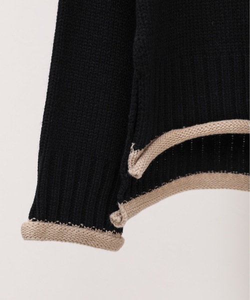 ap retro（アプレトロ）の「配色タートルニットプルオーバー（ニット/セーター・レディース・アイボリー/ブラック・FREE）」の21枚目の写真