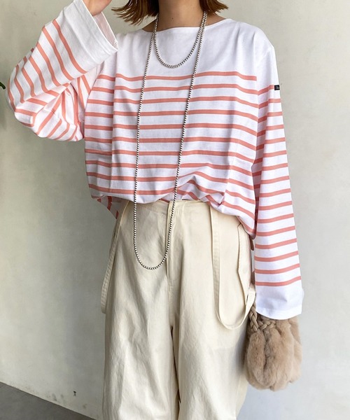 LEMINOR（ルミノール）の「【Le minor/ルミノア】 MAXIMUM T（Tシャツ/カットソー・レディース・サーモンピンク/ブラック・1）」の9枚目の写真