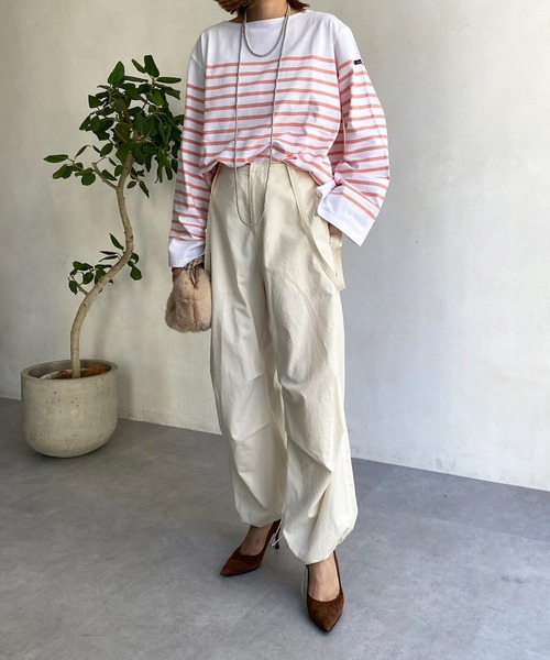 LEMINOR（ルミノール）の「【Le minor/ルミノア】 MAXIMUM T（Tシャツ/カットソー・レディース・サーモンピンク/ブラック・1）」の5枚目の写真