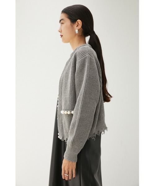 新品　crie conforto クリー コンフォルト　パール付きカーディガン パール付きニットカーディガン（カーディガン/ボレロ）｜crie