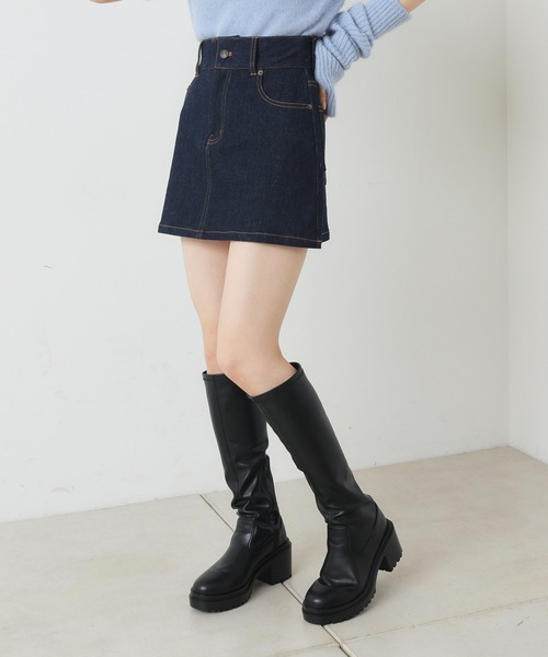 Chico ポケット刺繍台形デニム ミニスカート（本日発送可） Chico