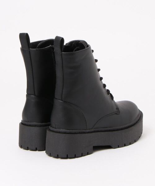 nouer 厚底ジッパーブーツ Zipper（ジッパー）の「【Zipper】 厚底防水レースアップブーツ