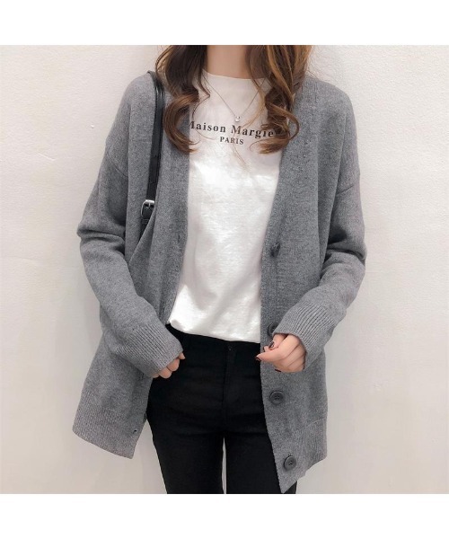RUUX(ルーフ)の「ドロップショルダー ニット カーディガン(カーディガン/ボレロ・レディース・ブラック/ベージュ/ブラウン/グレー・FREE)」の12枚目の写真