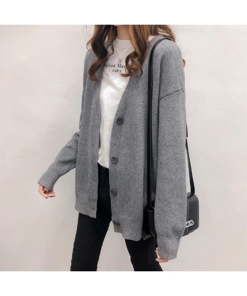 RUUX(ルーフ)の「ドロップショルダー ニット カーディガン(カーディガン/ボレロ・レディース・ブラック/ベージュ/ブラウン/グレー・FREE)」の13枚目の写真