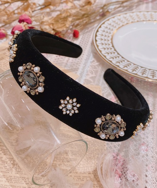 Swankiss（スワンキス）の「SX bijou velour headband（カチューシャ