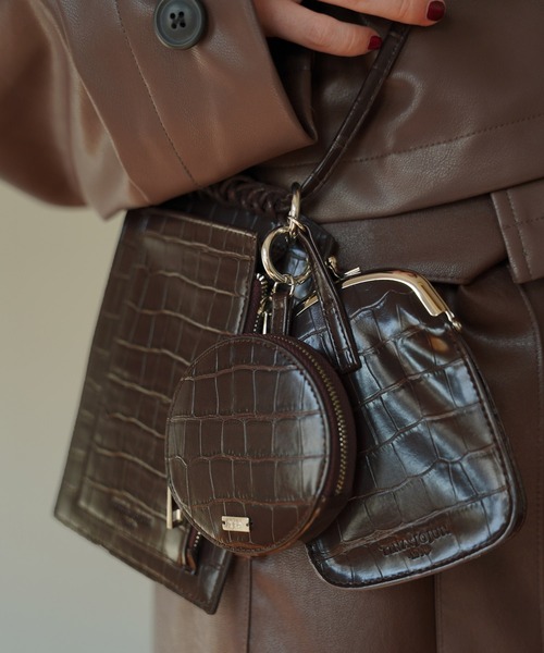 TINA：JOJUN（ティーナジョジュン）の「クロコ柄 カスタムポーチ TINA：JOJUN（ポーチ・レディース・ダークブルー/ダークブラウン・F）」の3枚目の写真