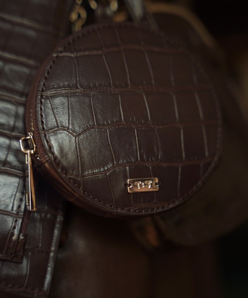 TINA：JOJUN（ティーナジョジュン）の「クロコ柄 カスタムポーチ TINA：JOJUN（ポーチ・レディース・ダークブルー/ダークブラウン・F）」の4枚目の写真
