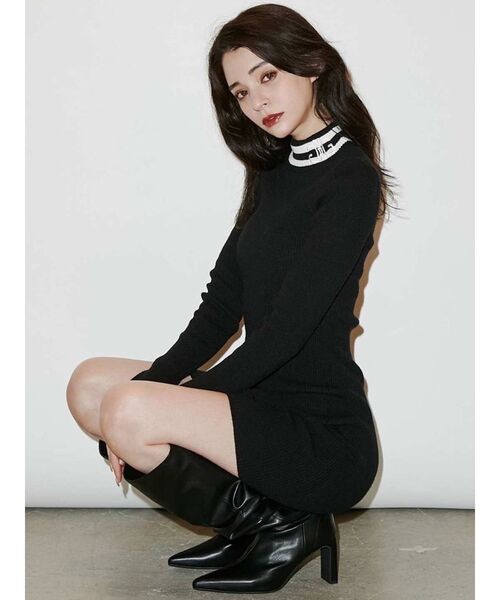 GYDA（ジェイダ）の「ラインボトルネック ニットタイト