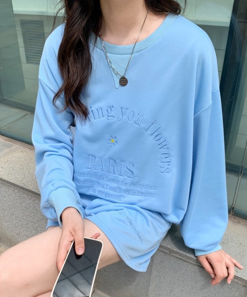 ECLIN(エクラン)の「フロント刺繍スウェットセットアップ(セットアップ・レディース・ピンク/イエロー/ブルー・M/L/XL)」の8枚目の写真