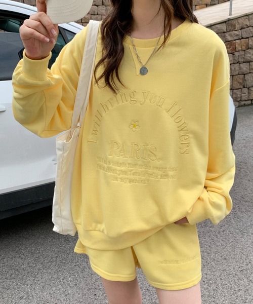 ECLIN(エクラン)の「フロント刺繍スウェットセットアップ(セットアップ・レディース・ピンク/イエロー/ブルー・M/L/XL)」の17枚目の写真