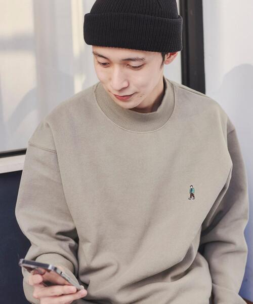 完売品　ワック　エンボス起毛モックネック coen（コーエン）の「ワンポイント刺繍アメトラ裏起毛モック