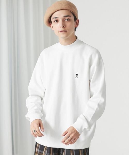 完売品　ワック　エンボス起毛モックネック coen（コーエン）の「ワンポイント刺繍アメトラ裏起毛モック