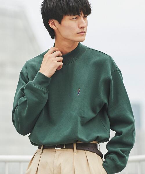 完売品　ワック　エンボス起毛モックネック coen（コーエン）の「ワンポイント刺繍アメトラ裏起毛モック