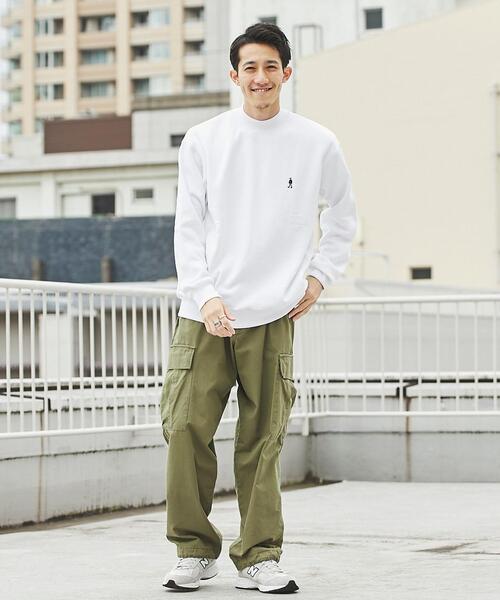 coen（コーエン）の「ワンポイント刺繍アメトラ裏起毛モックネック